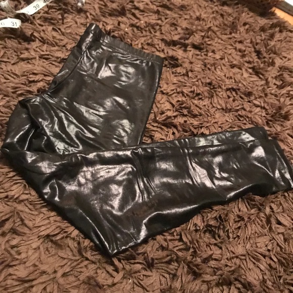 Black Faux Leather Leggings - Picture 1 of 5